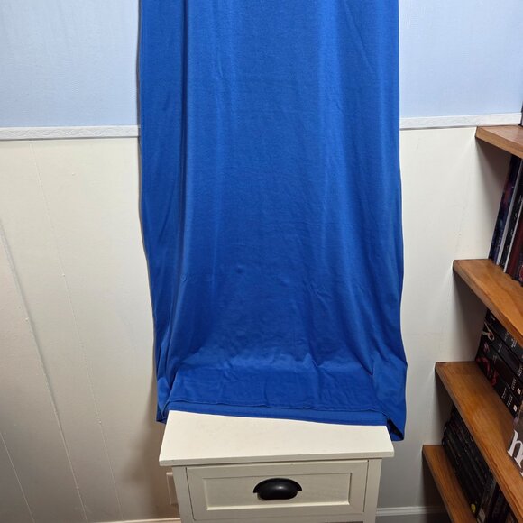 Lularoe Large Bright Blue Summer Casual Sleeveless Tank Maxi Dress - Picture 3 of 7